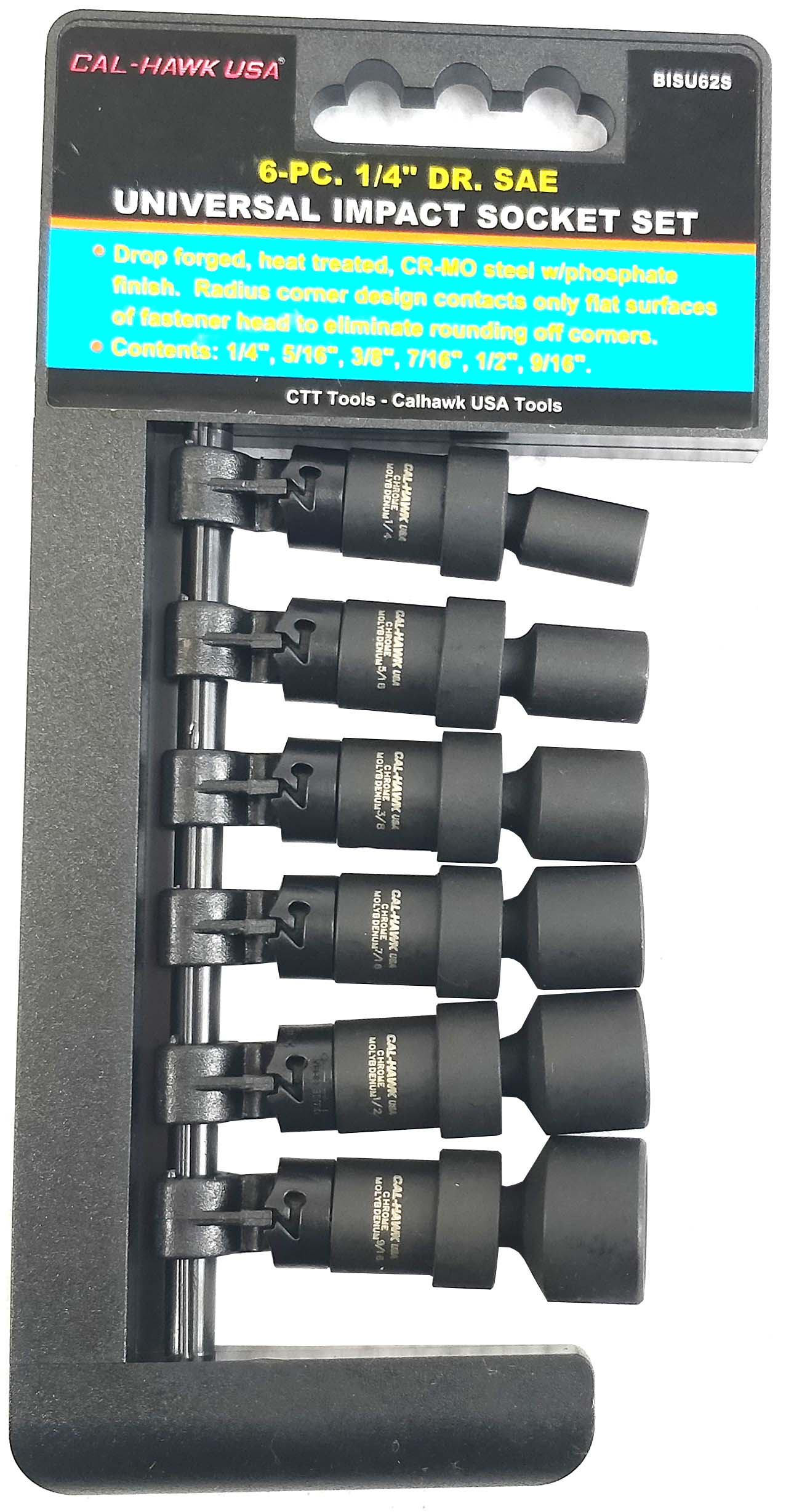 6 PC 1/4" DR UNIVERSAL SOCKET SET