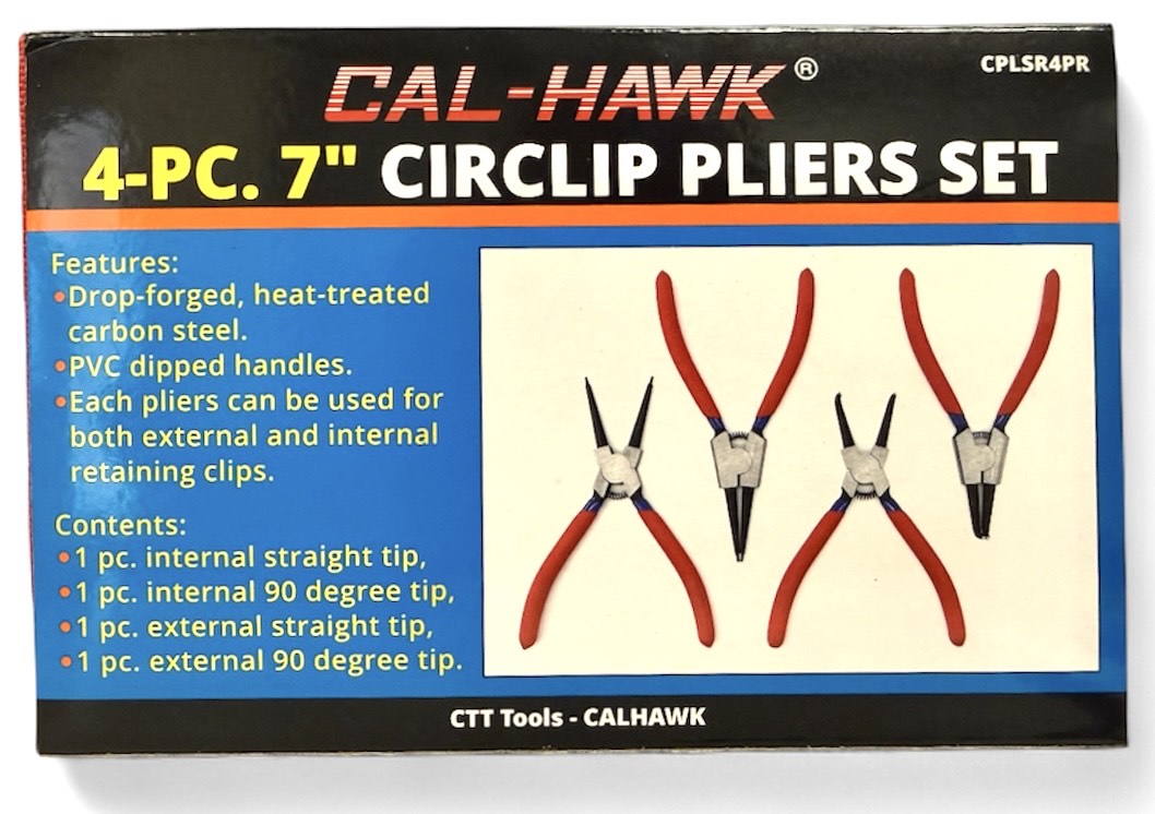 4 PC 7" CIRCLIP PLIER SET (RED)