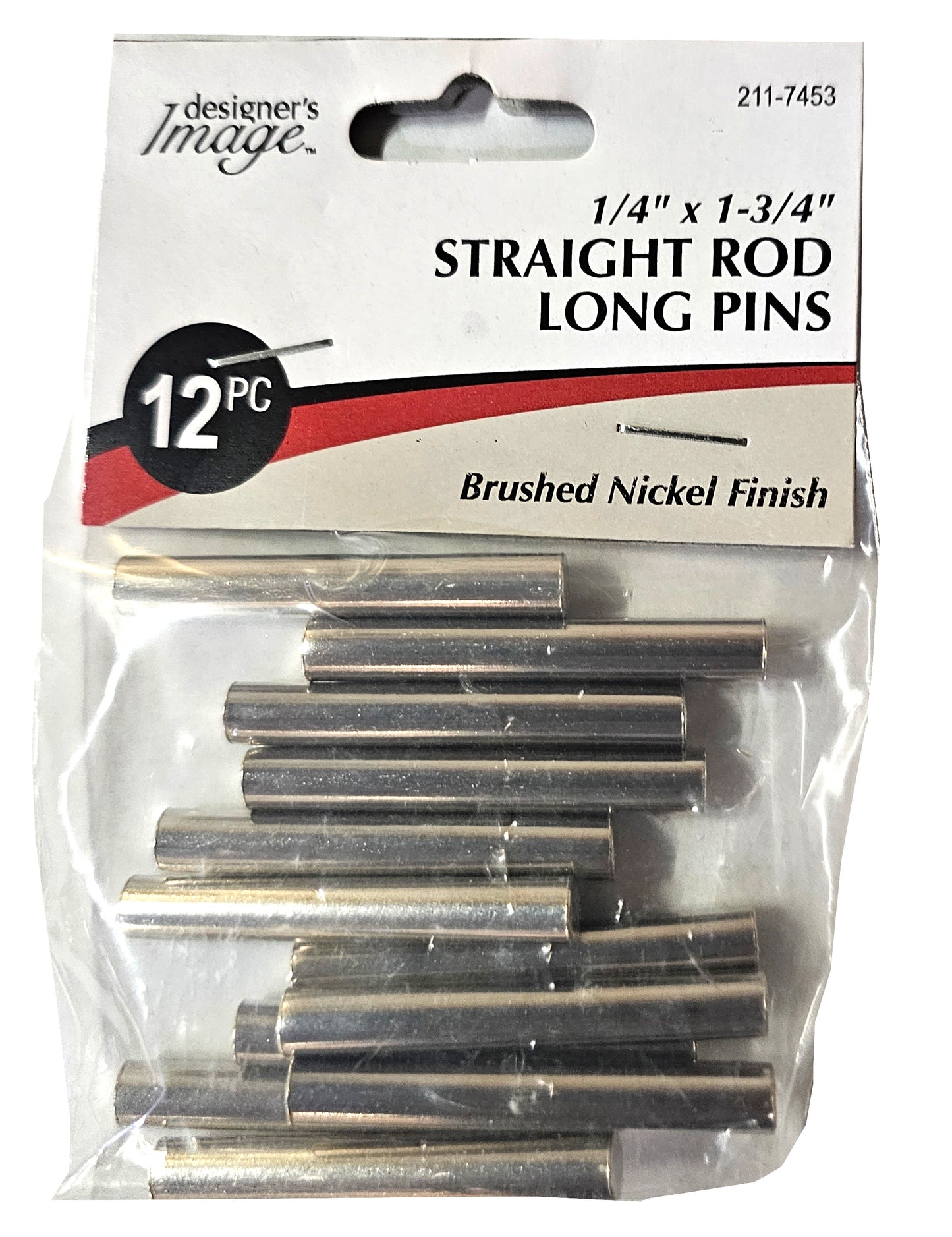 12 pc 1/4" x 1-3/4" Straight Rod Long Pins