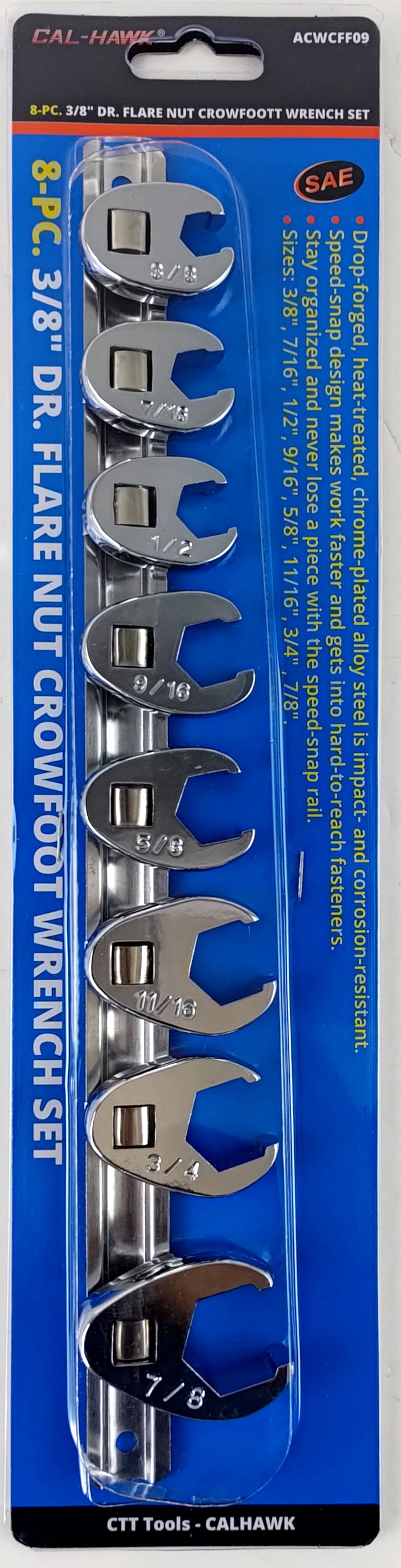 9PC FLARE CROWFOOT SAE (C-H)