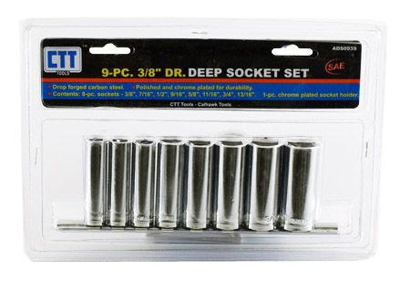 9PC 3/8 DEEP SOCKET SAE (CTT)