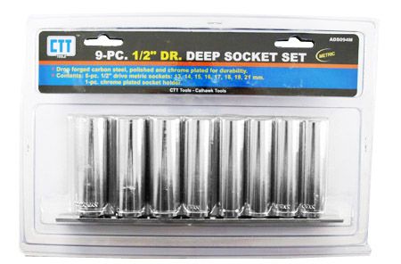 9PC 1/2 DEEP SOCKET METRIC (CTT)