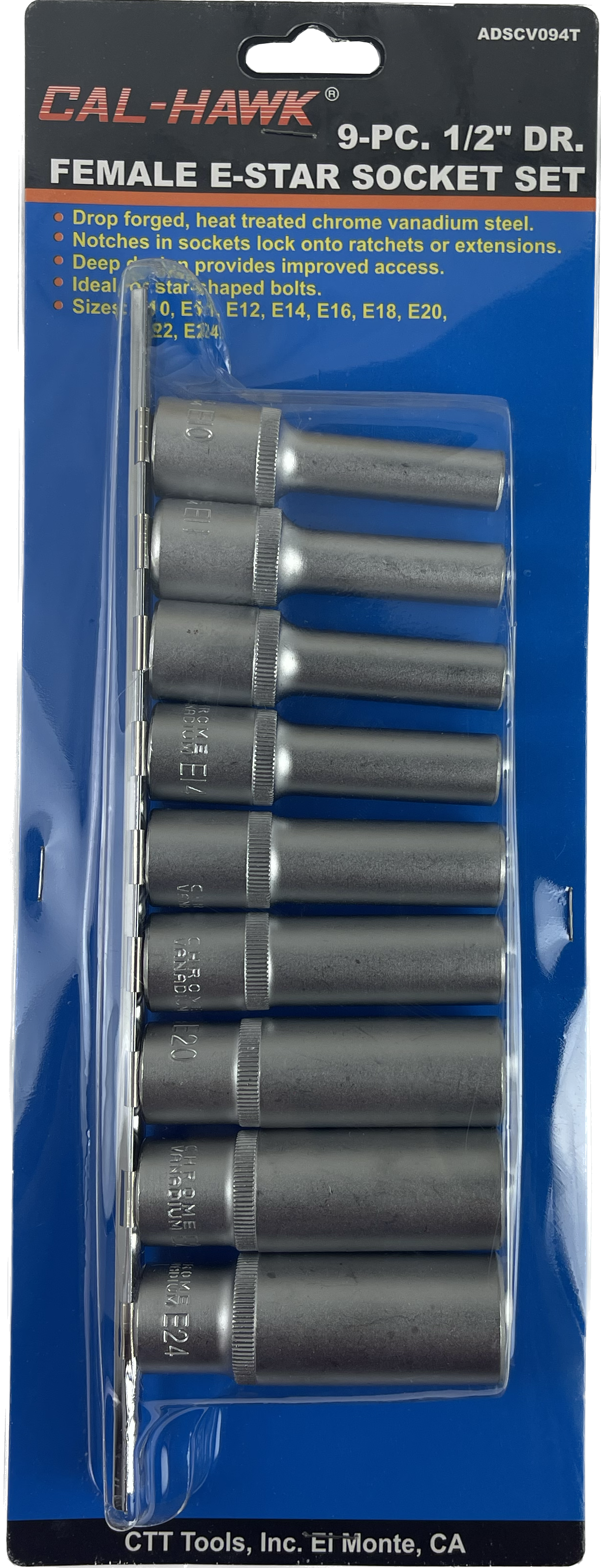 9PC 1/2 DR CR-V TORX DEEP SOCEKT SET