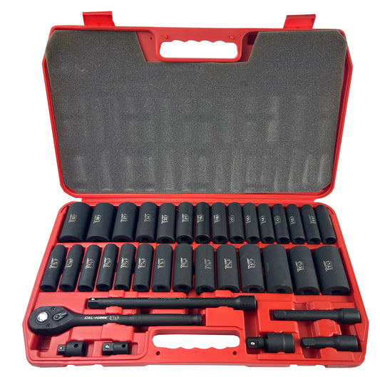 36PC 1/2" DEEP IMPACT SOCKET WITH EXT& WRENCH