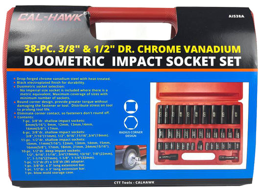 38PC 3/8 & 1/2 IMPACT SOCKET SET