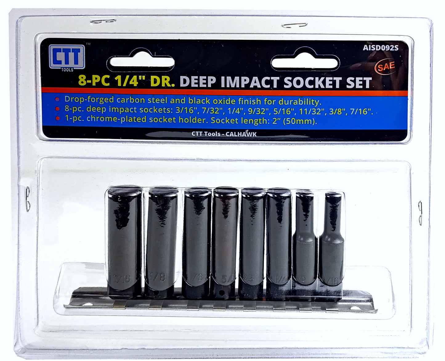 9PC 1/4 SAE DEEP IMPACT SOCKET SKT (CTT)