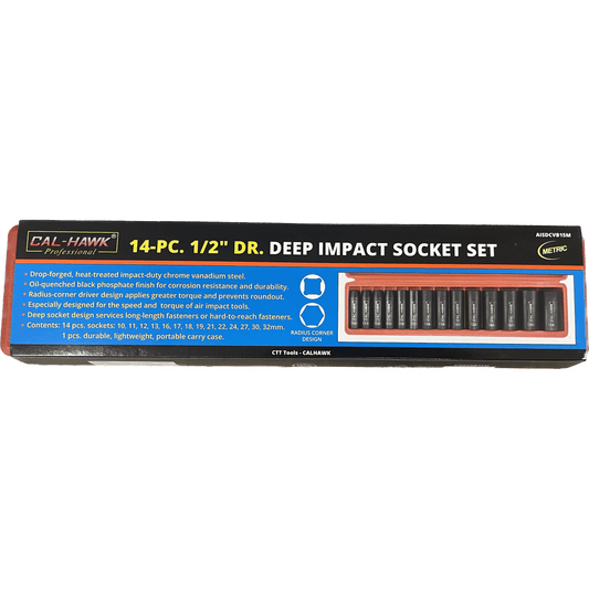 15PC 1/2 CR-V DEEP IMPACT SOCEKT- METRIC