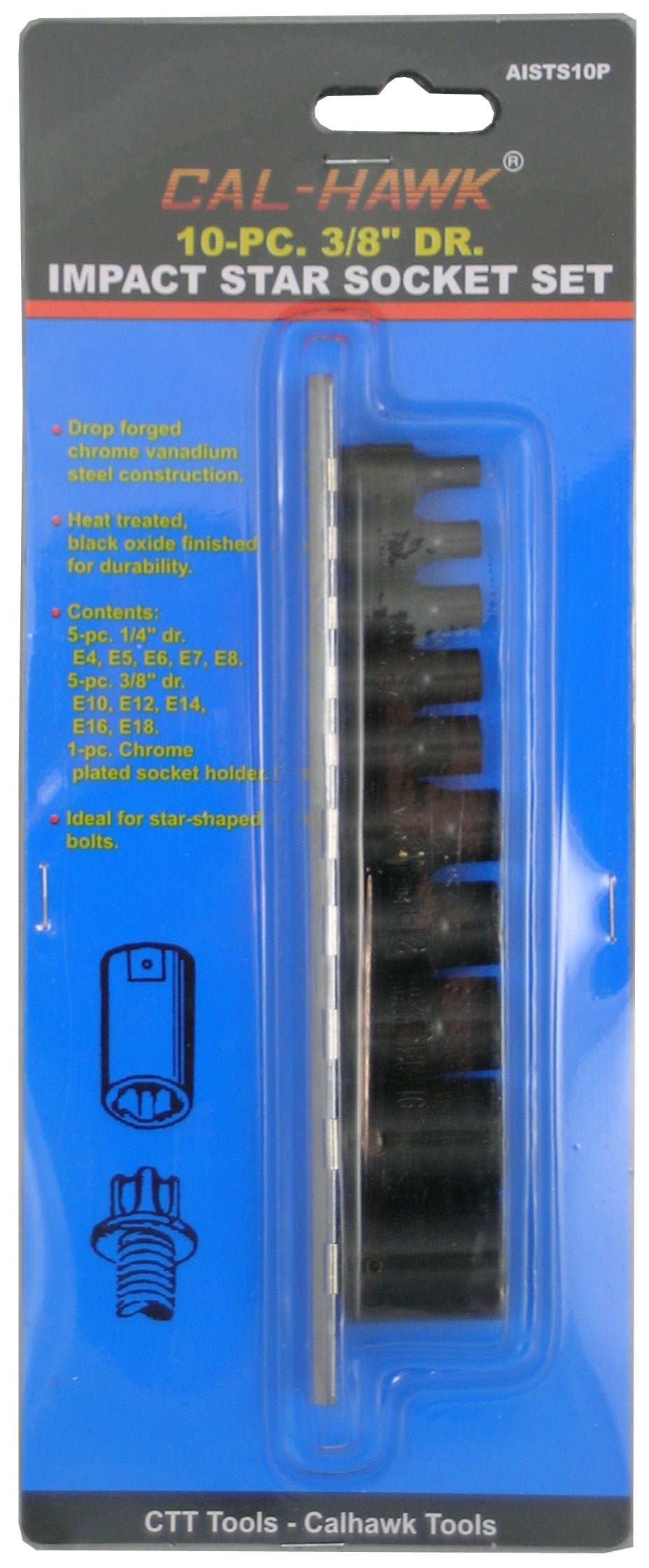 10PC IMPACT TORQUE BIT SOCKET