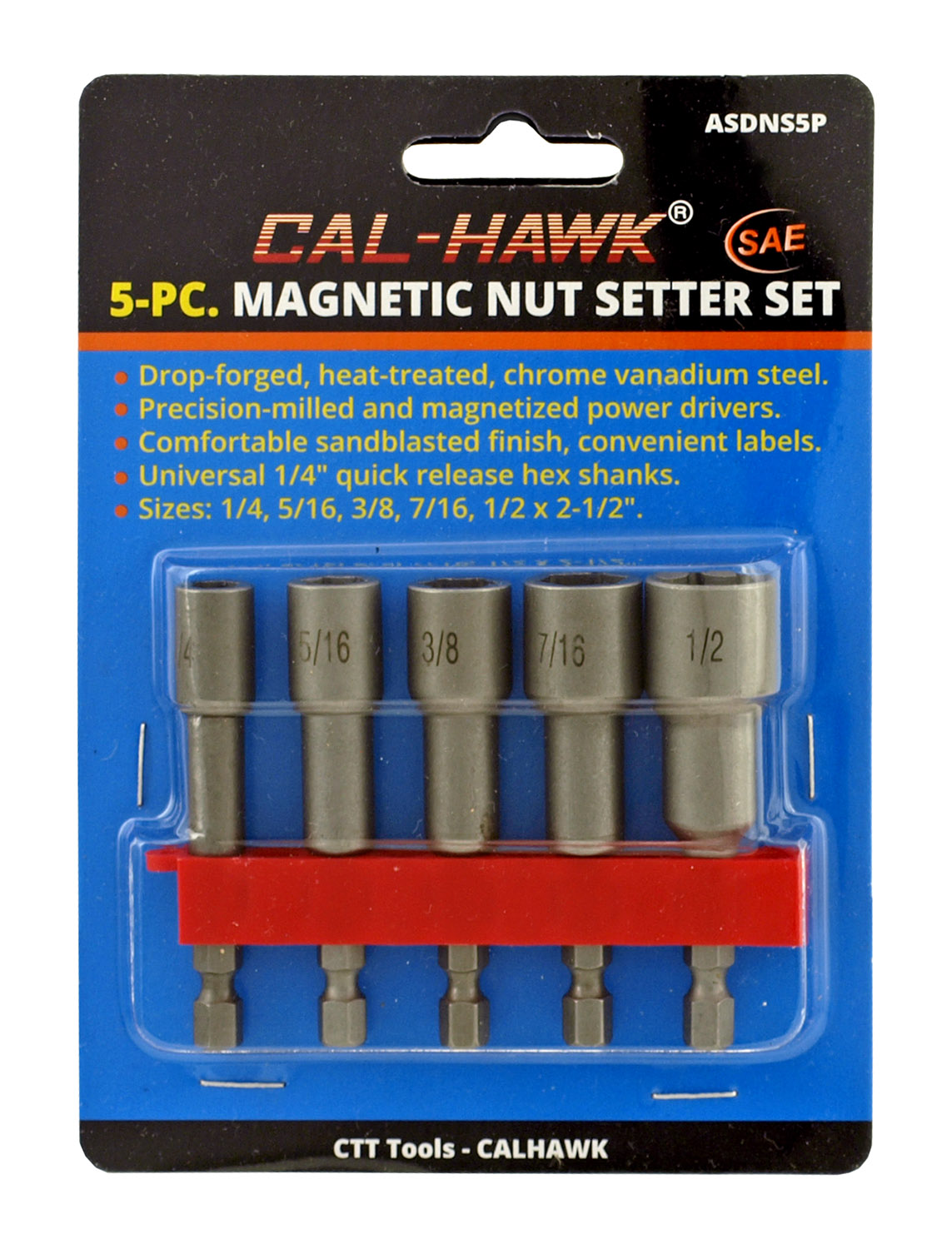 5PC MAG. NUT SETTERS SAE