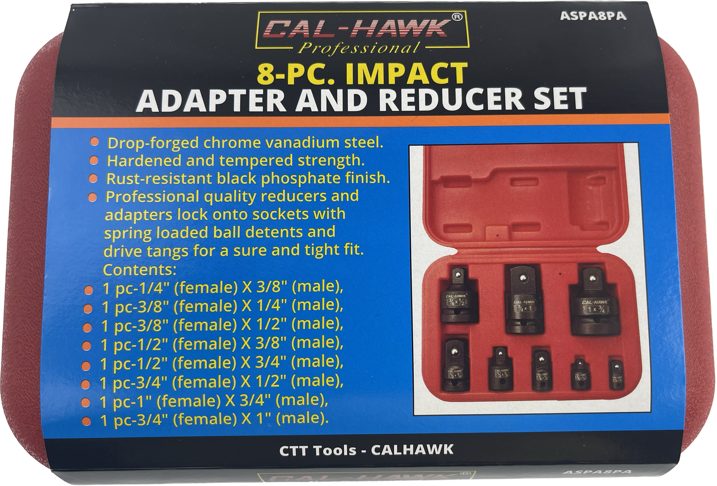 8PC IMPACT ADAPTER & REDUCER BLOW CASE