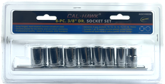 9PC 3/8 CR-V METRIC SOCKETS C-H