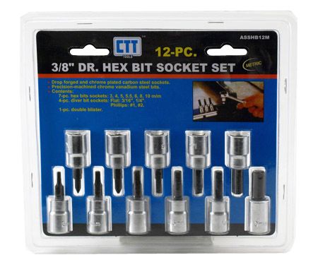 12PC HEX BIT SKT M/M