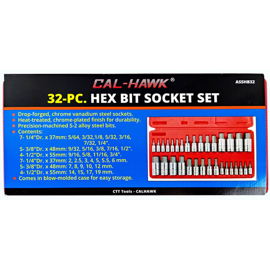 32PCS HEX BIT SOCKETS SET