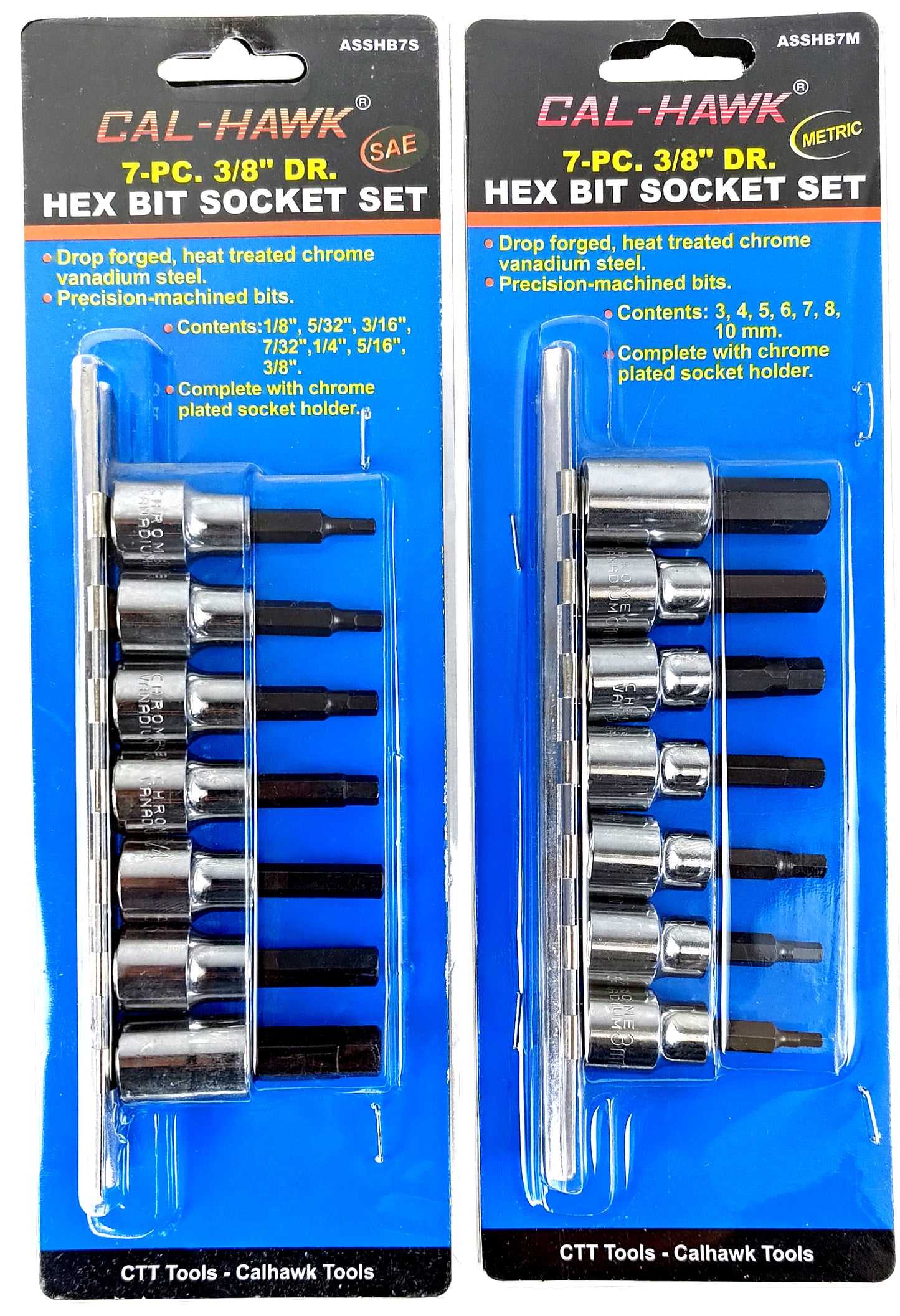 7PC METRIC HEX BIT SOCKET CR-V