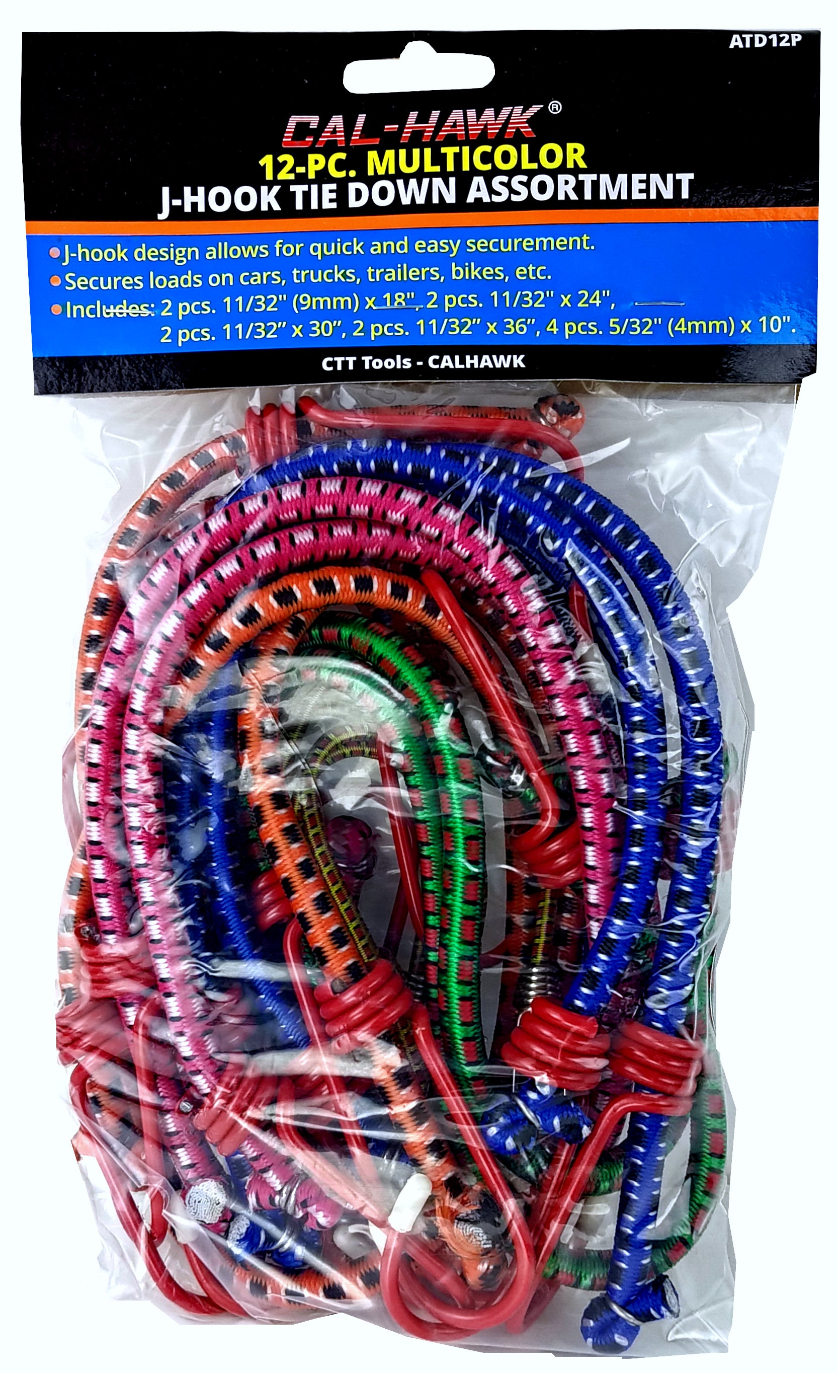 12PC ASSORTMENT TIE DOWN 18, 24, 30