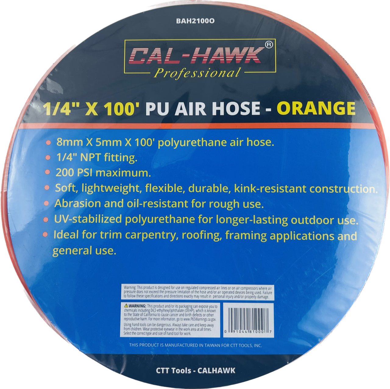 100'  PU AIR HOSE (ORANGE)