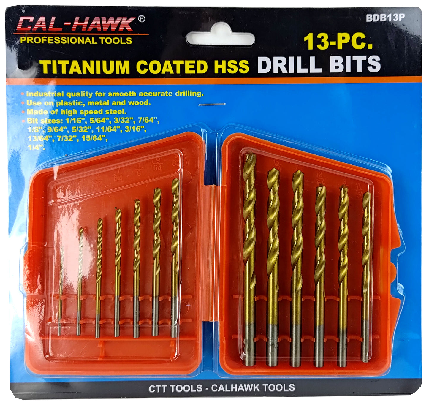 13 PC TITANIUM HSS DRILL