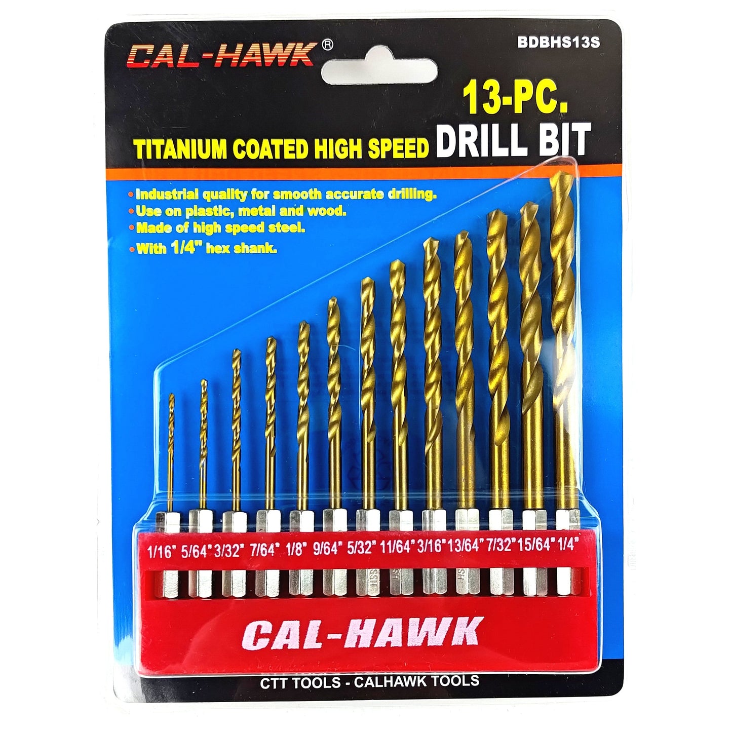 13PC TITAN DRILL, 1/4" SHANK