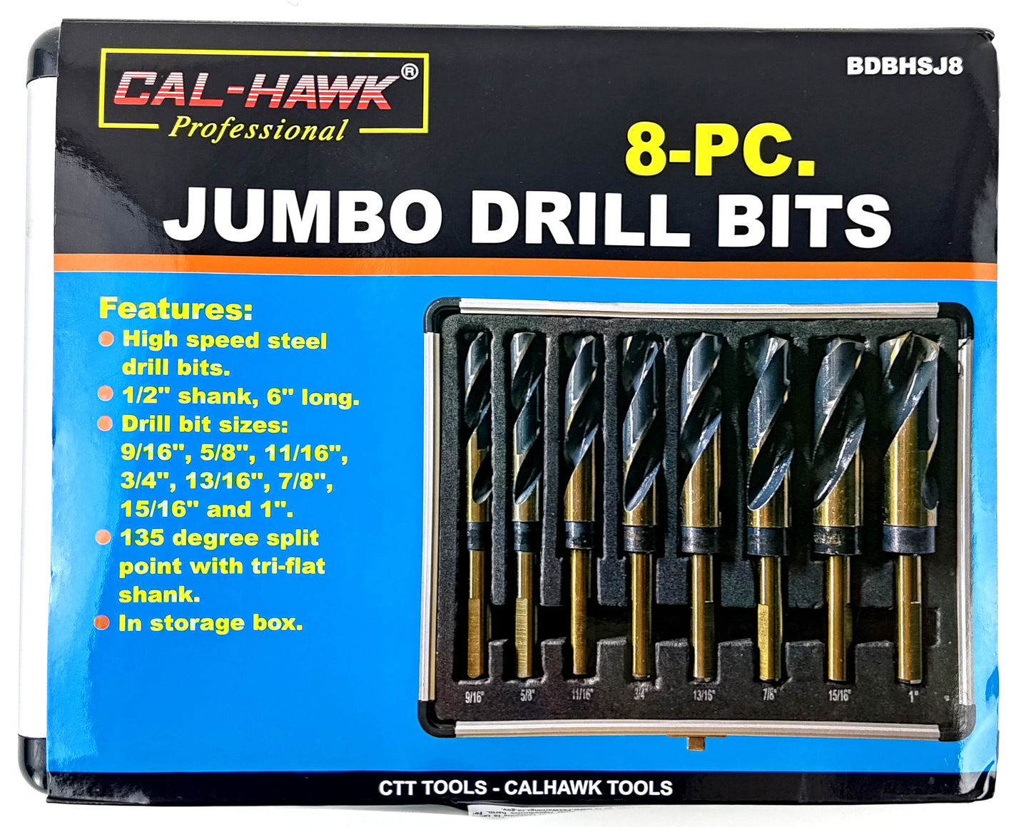 8PC JUMBO DRILL BITS