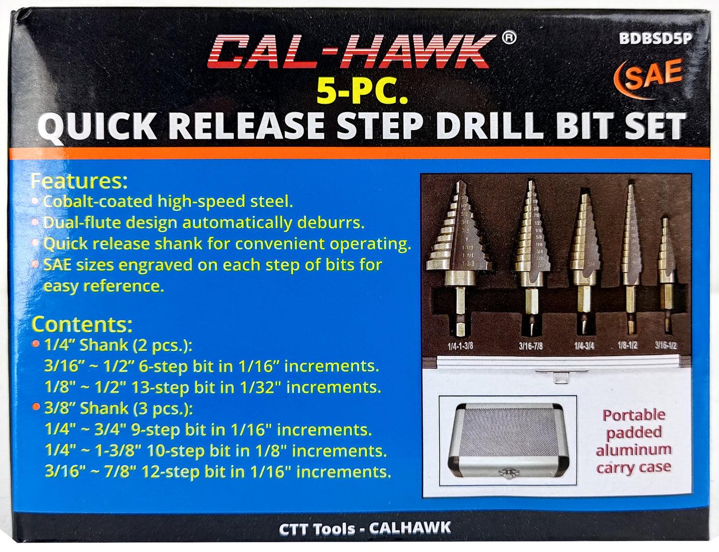 5PC STEP DRILL SET