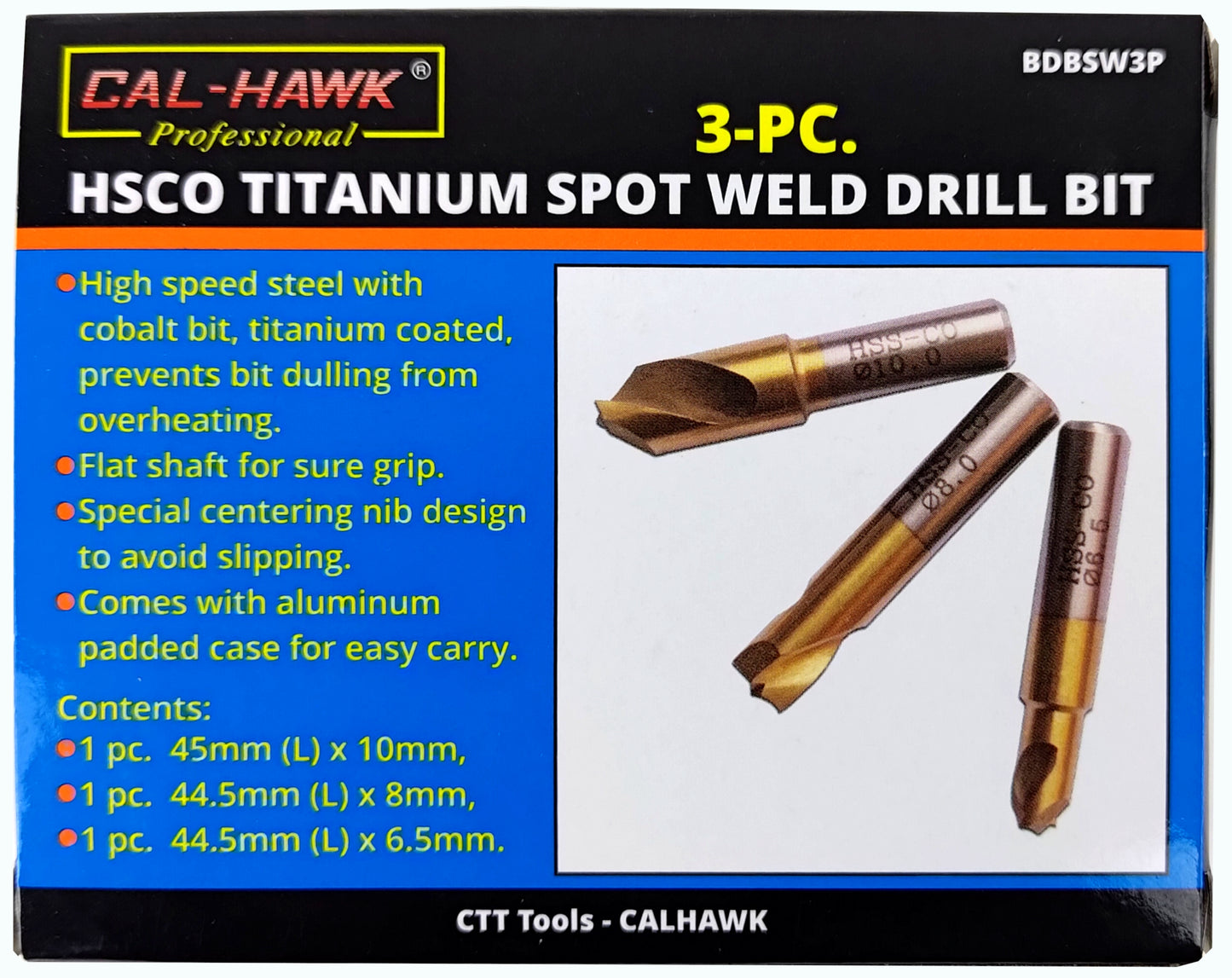 3PC TITANIUM SPOT WELD DRILL BIT