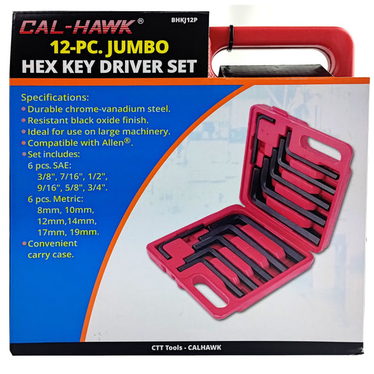 12PC JUMBO HEX KEY SET