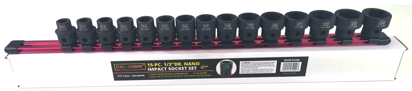 15PC 1/2" NANO IMPACT TORX BIT SOCKET