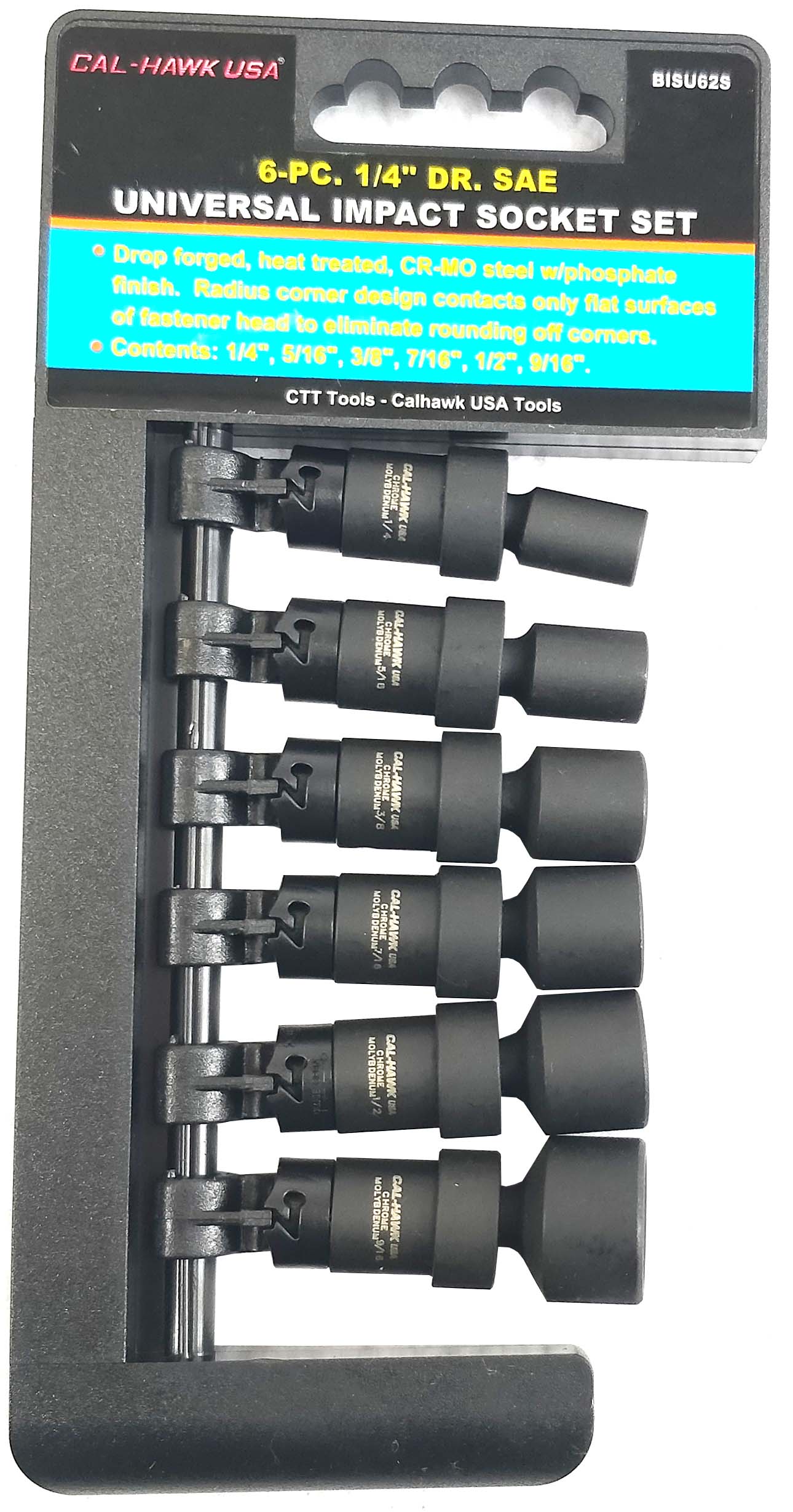 6 PC 1/4" DR UNIVERSAL SOCKET SET