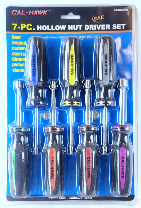 7PC HOLLOW NUT DRIVER SAE