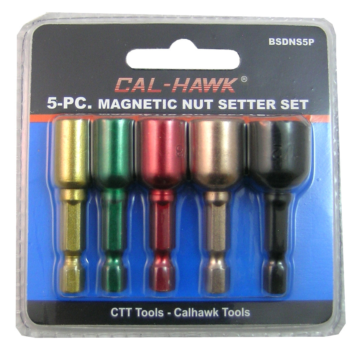 5PC MAGNETIC NUT SETTER, COLOR CODED