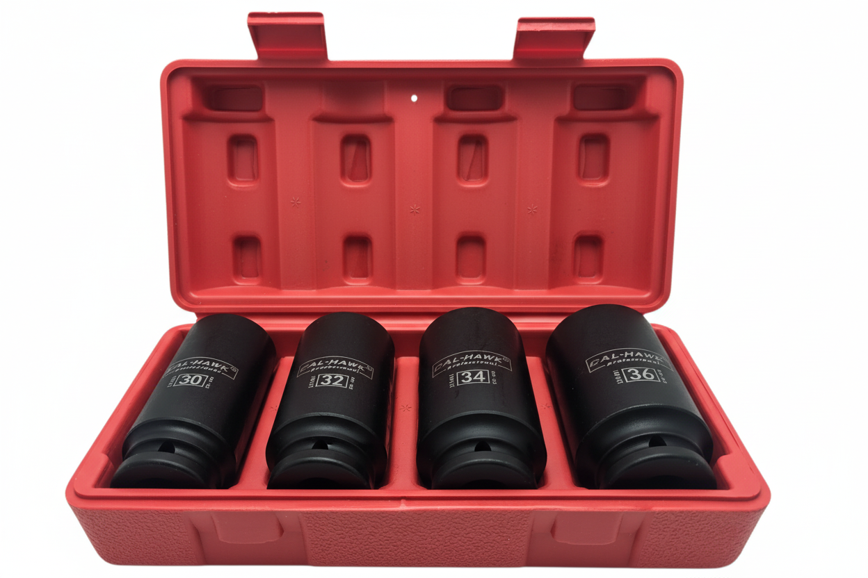 4PC  AXLE NUT SKT SET 6 PT