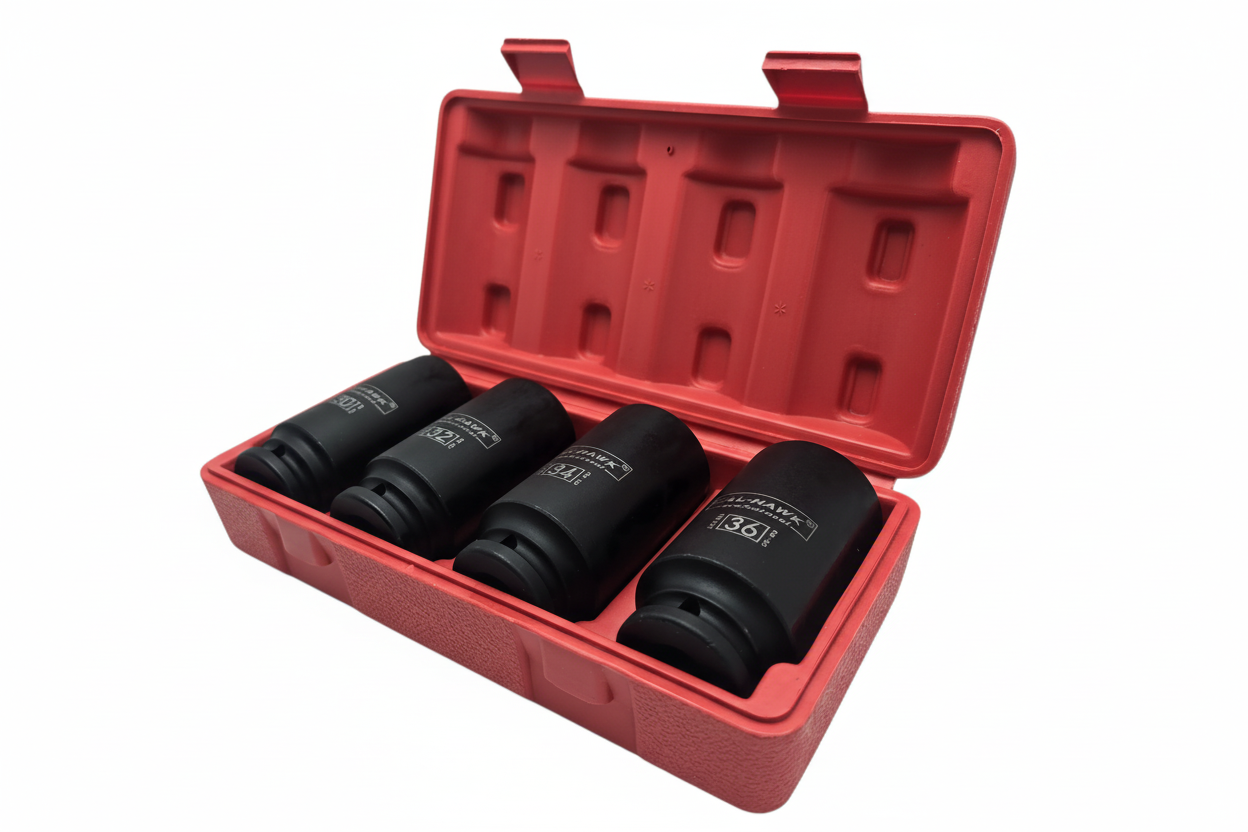 4PC  AXLE NUT SKT SET 6 PT