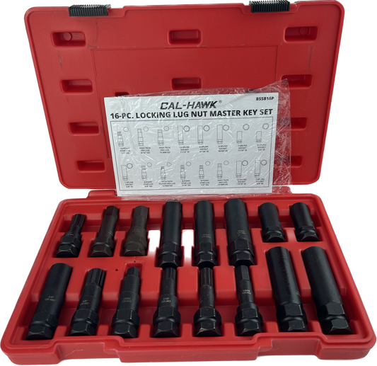 16PC LOCKING WHEEL NUT MASTER KEY SET