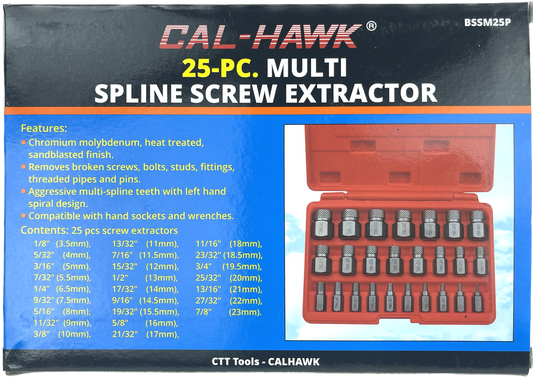 25PC MULTI SPLINE SCREW EXTRACTOR SET