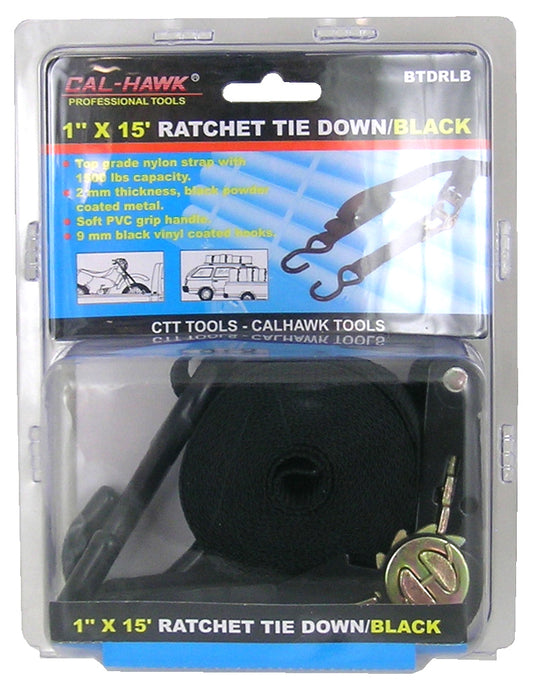 1"X15' RATCHET TIE DOWN/BLACK