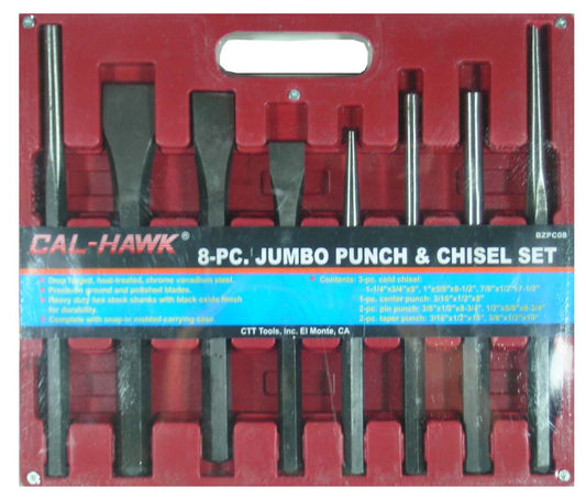 8PC JUMBO PUNCH & CHISEL SET