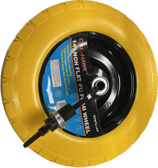 14" NON FLAT PU FOAM WHEEL YELLOW