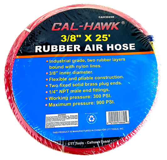 3/8" X 25' RED RUBBER AIR HOSE