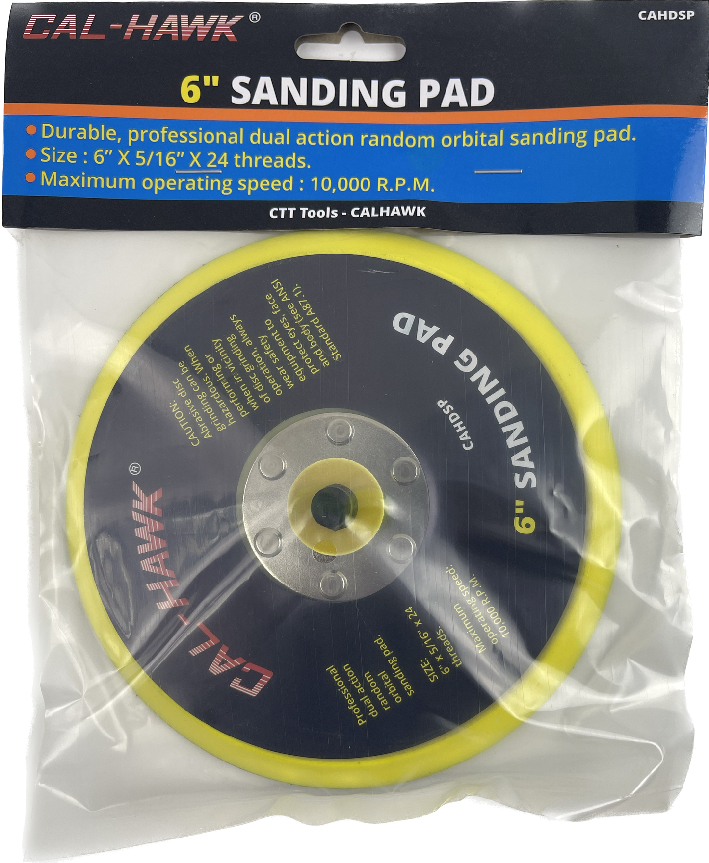 6" SANDING PAD HOOK LOOP