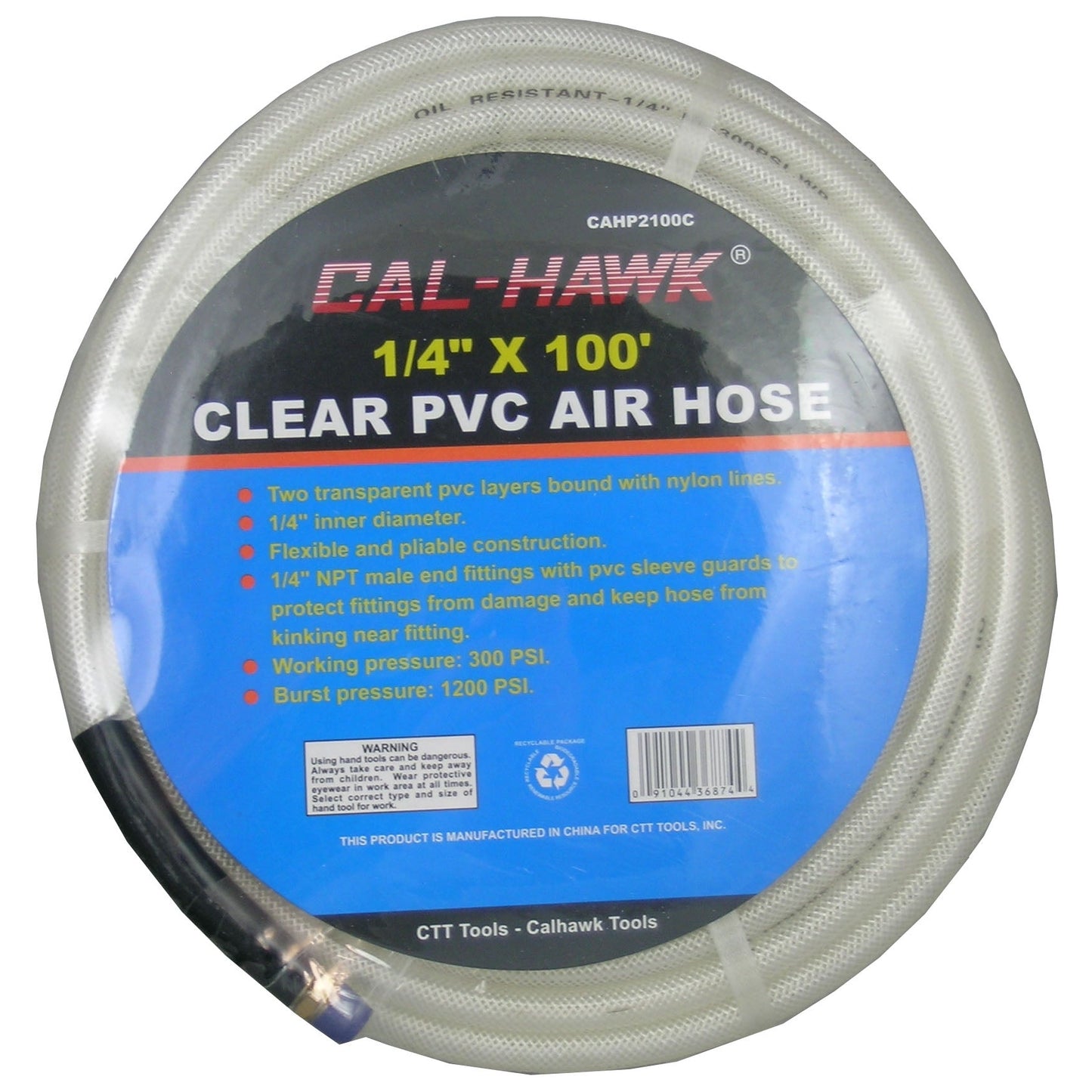 1/4 X100' CLEAR PVC AIR HOSE