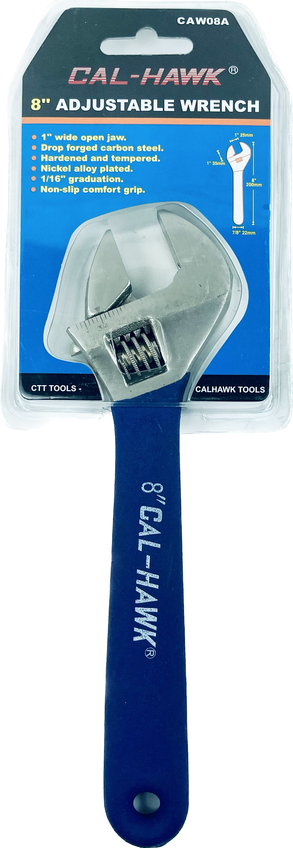 8" ADJUSTABLE WRENCH W/GRIP