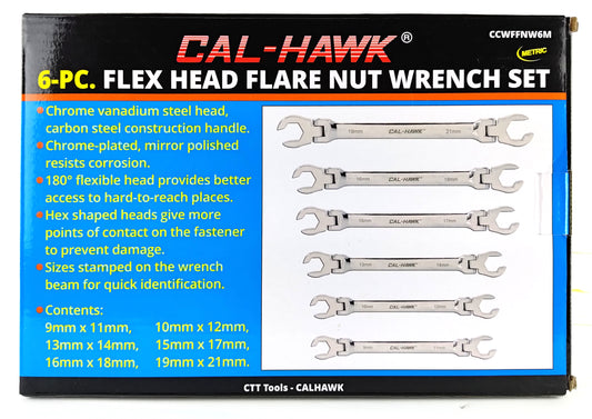 6PC FLEX HEAD FLARE WRENCH SET