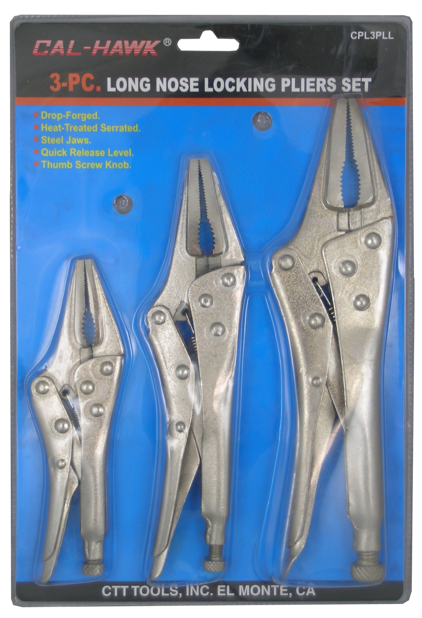 3 PCS LONG NOSE LOCKING PLIER