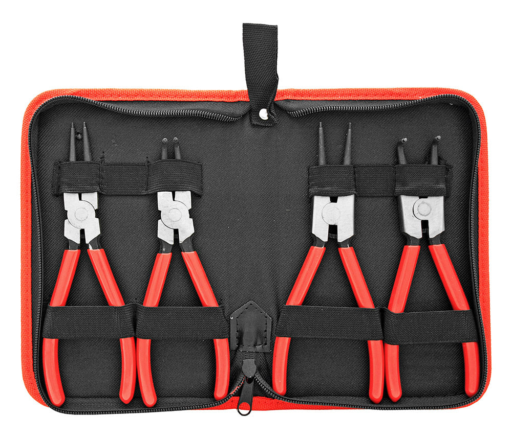 4 PC 7" CIRCLIP PLIER SET (RED)