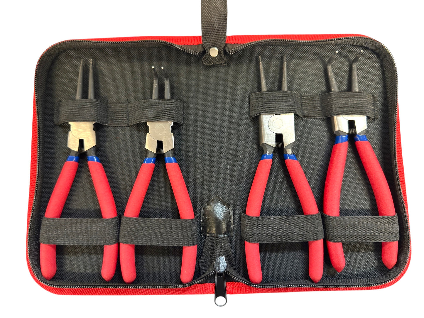 4 PC 7" CIRCLIP PLIER SET (RED)