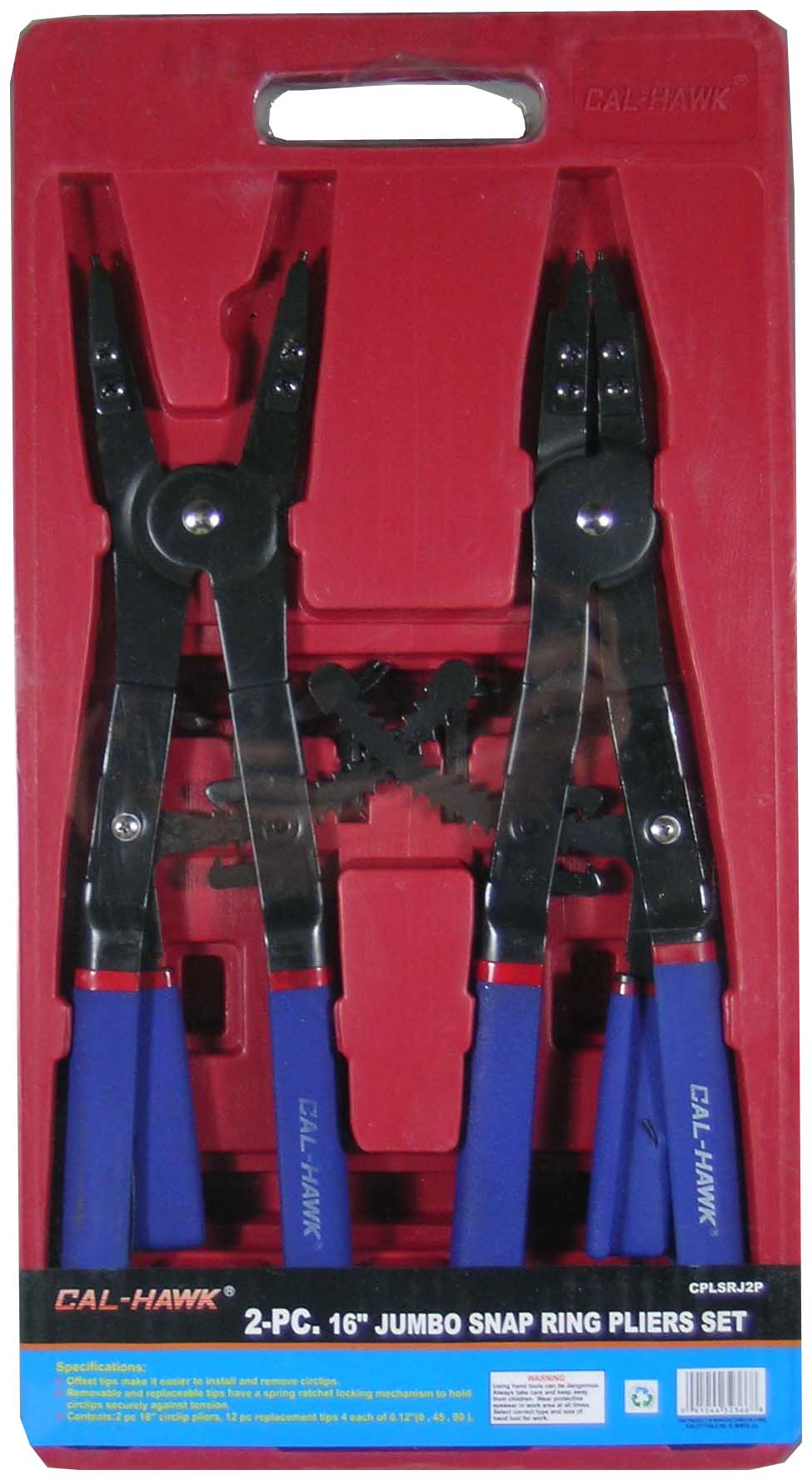 2PC 16" JUMBO SNAP RING PLIERS