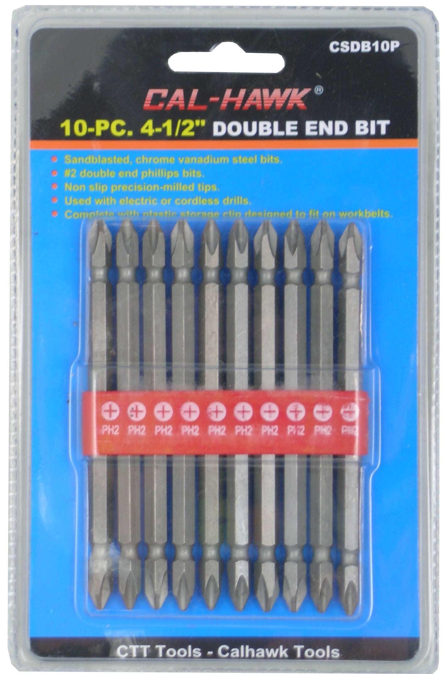 10PC #2 4.5" DOUBLE END BIT