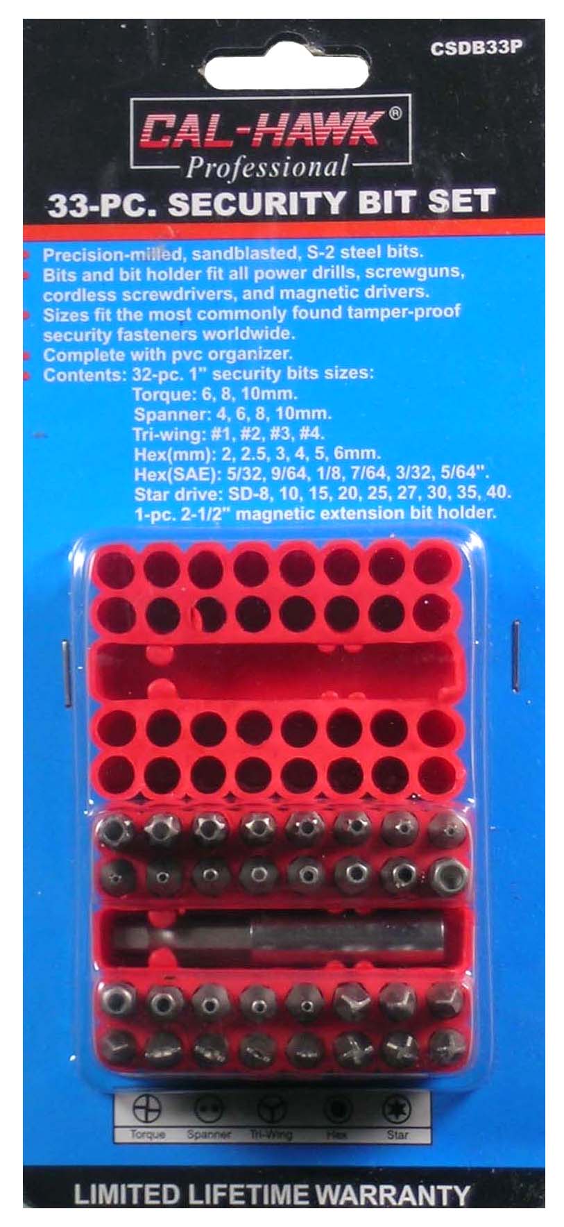 33PC TAMPER SECURITY BIT SET