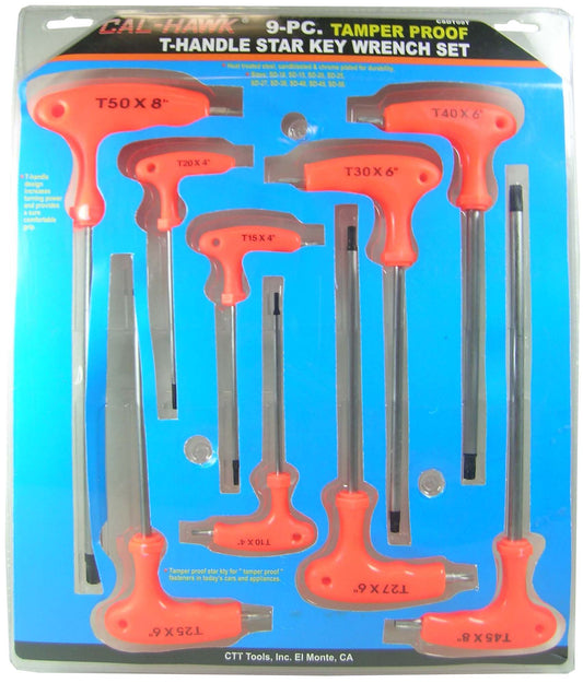 9PC T BLACK HANDLE TORQ SCREW DRIVER SET