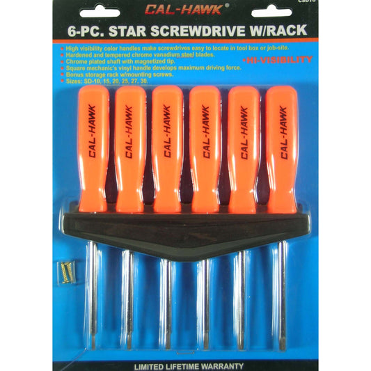 6PC TORQ SCREWDRIVER W/RACK